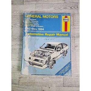 Haynes Repair Manual 38015 GM General Motors Cavalier Sunbird J2000 1982-1994